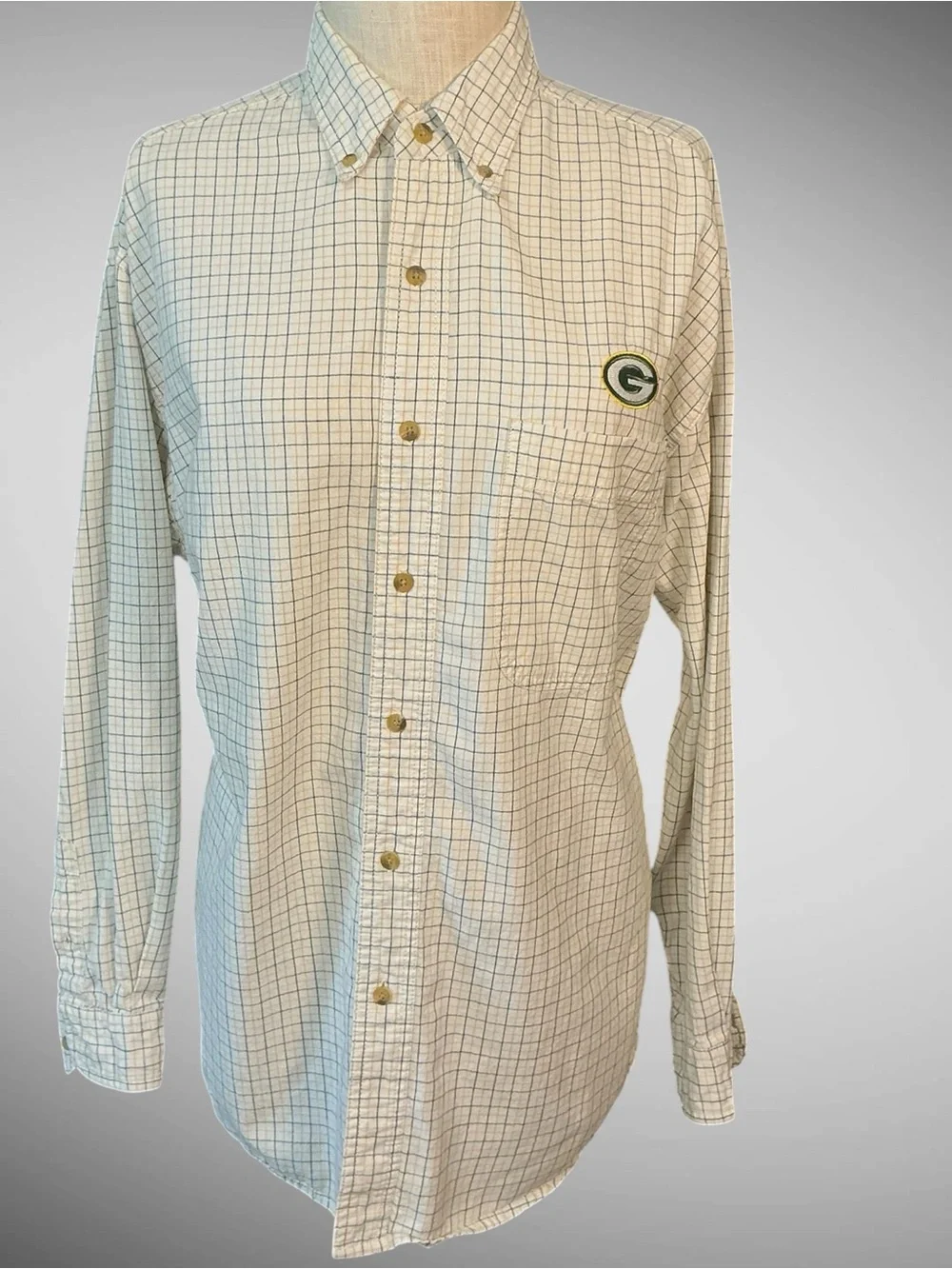 CSA Green Bay Packers Button Down Shirt Men’s Large Cotton NFL